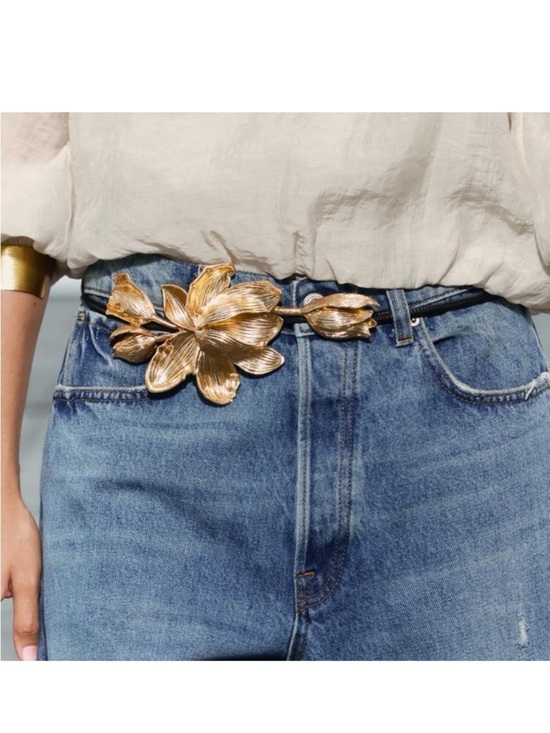 Zara Accessories - Zara NWT gold flower cord belt 4548/254